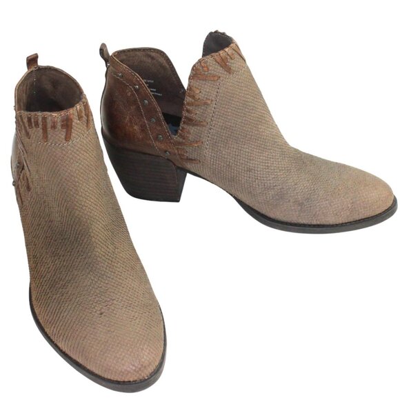 OTBT Santa Fe Cinder Leather Whipstitch Rawhide Stud Accent Ankle Boots Size 9 - Picture 8 of 10
